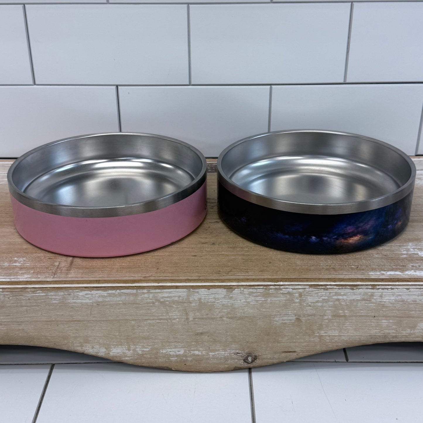 The Coldest Stainless Steel Pet Bowls Set of 2 Galaxy Pink 7”