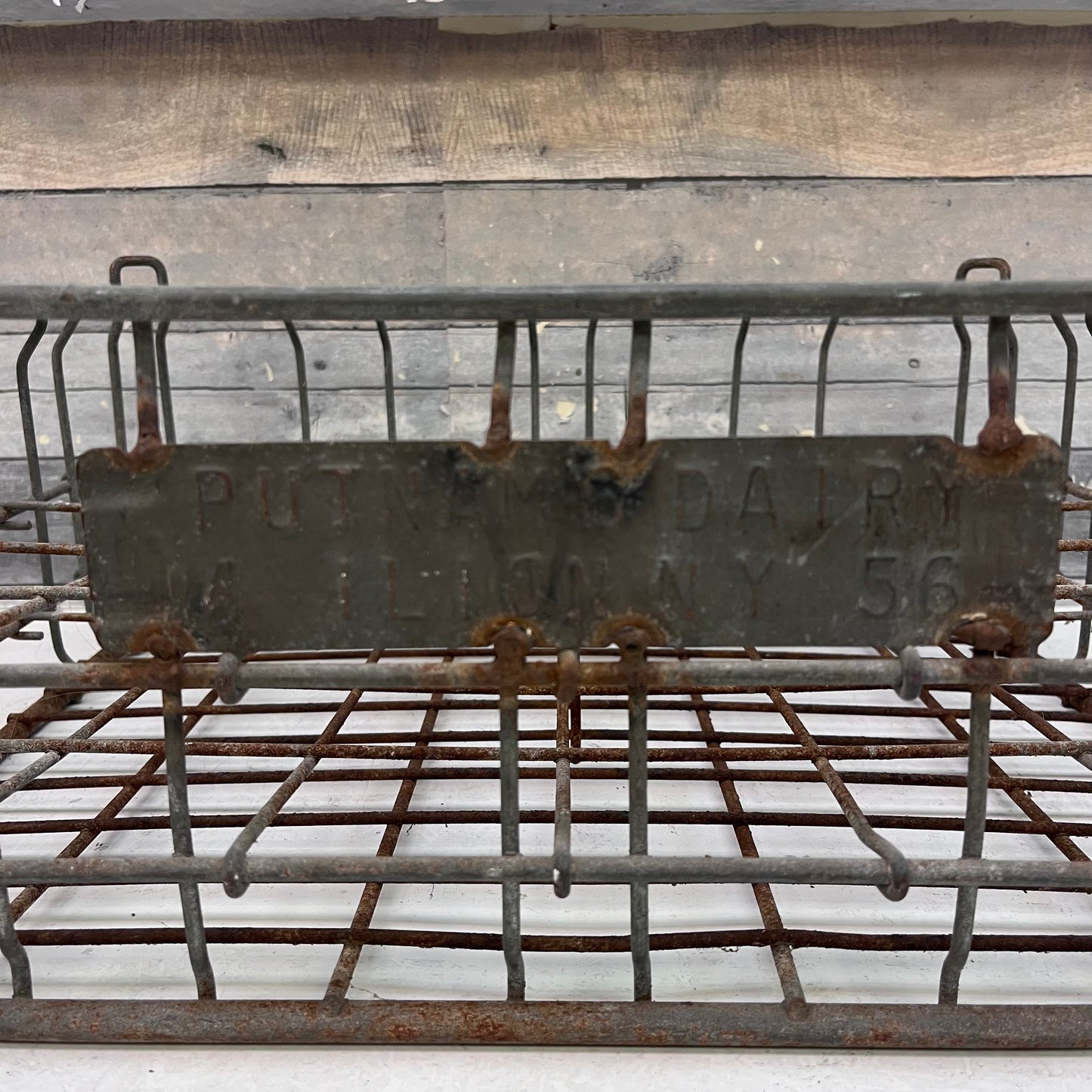 Putnam’s Dairy Galvanized Steel Dairy Crate