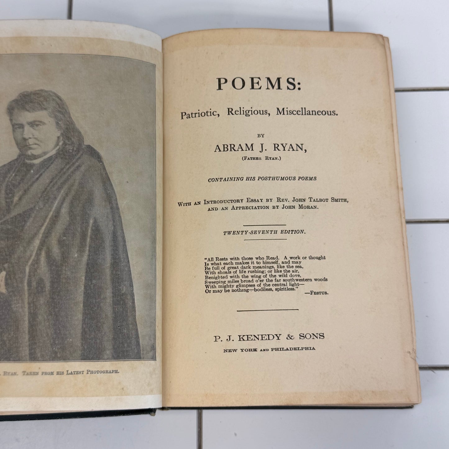 Father Ryan’s Poems Abram J Ryan Illustrated Hardcover 1896
