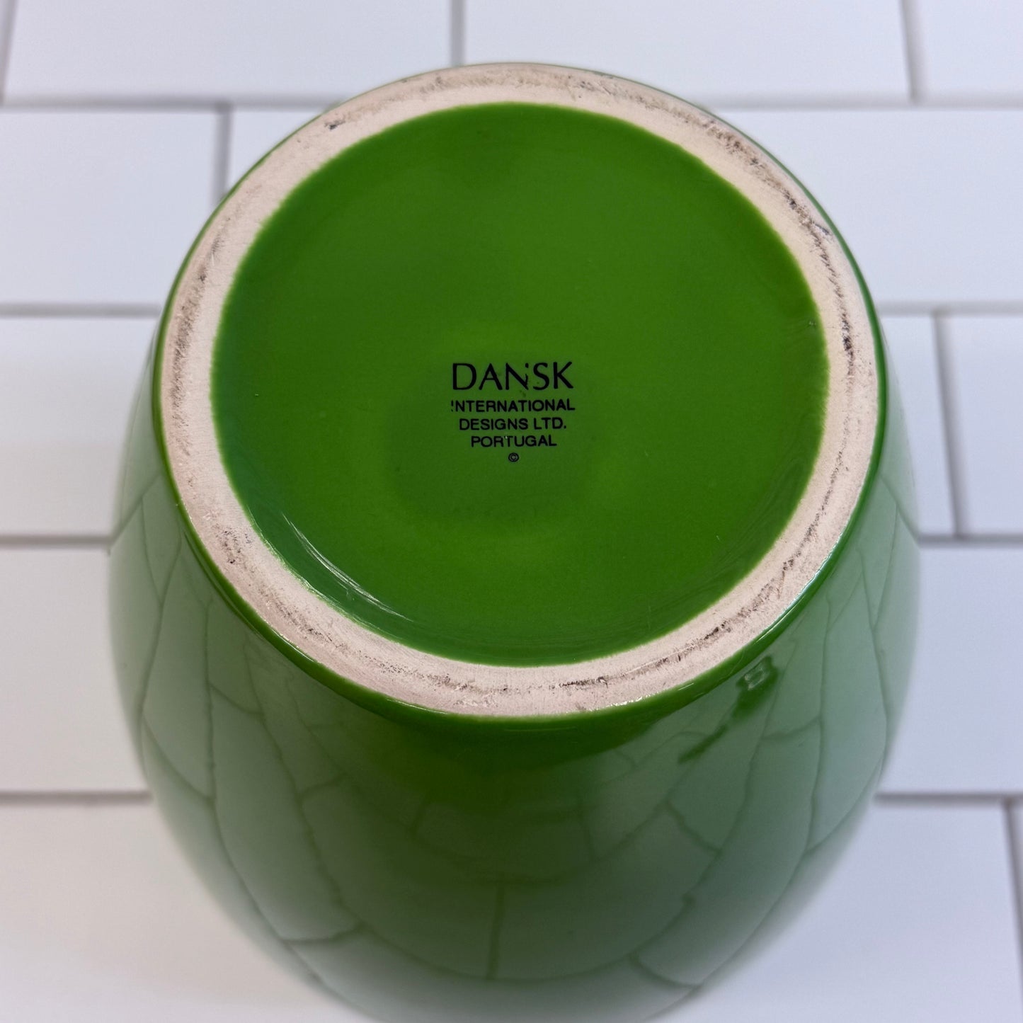 Dansk Apple Green Ceramic Vase Portugal 1980s–1990s