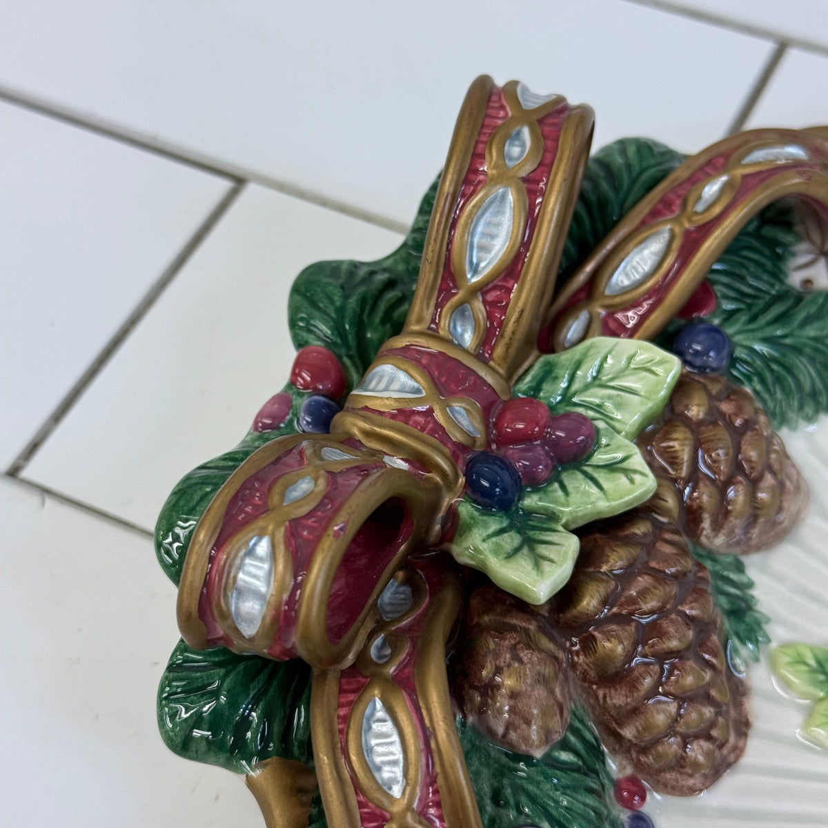 Fitz and Floyd Florentine Christmas Canapé Plates Set of 2