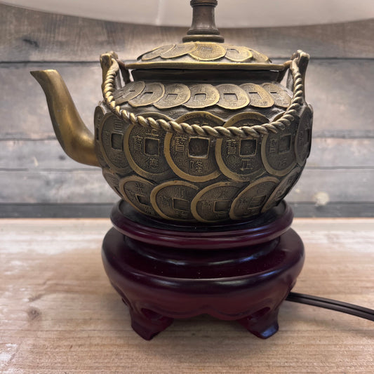 CBK Ltd. Thousand Coin Brass Teapot Lamp, 2001