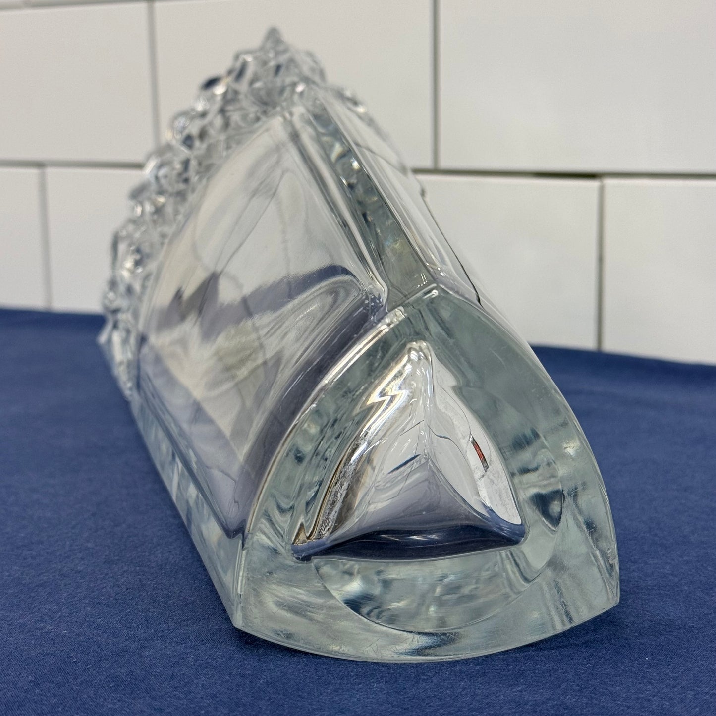 Mikasa Bali Cut Crystal Triangular Vase Modern Geometric Design