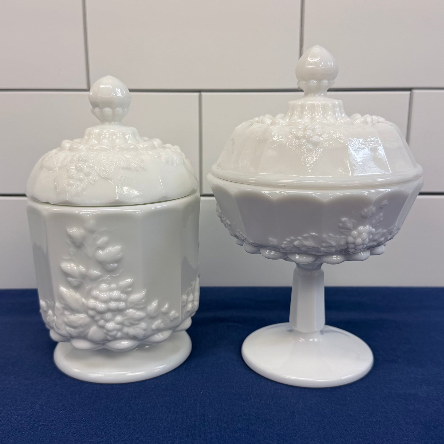 Westmoreland Milk Glass Compote & Canister