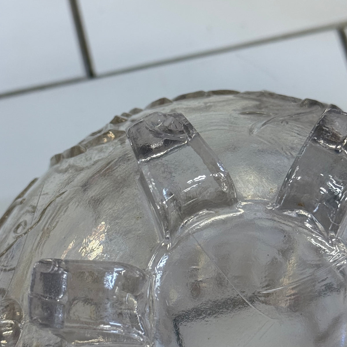 Dugan Grape Delight White Carnival Glass Bowls, Set of 3 c.1910s