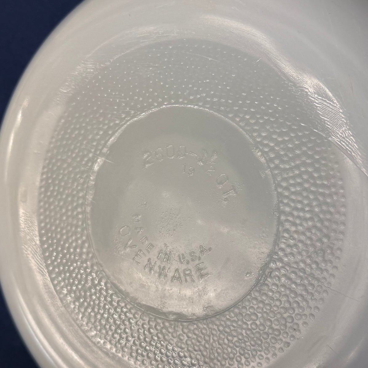 Glasbake Green Daisy Milk Glass Casserole Dish