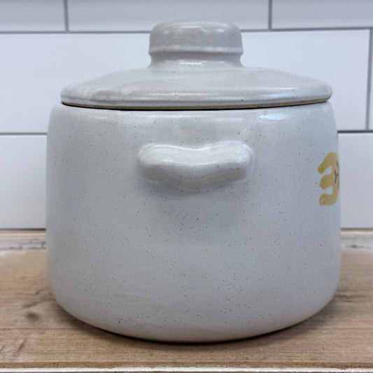 West Bend Stoneware Fork Lidded Kitchen Crock Canister 1970s