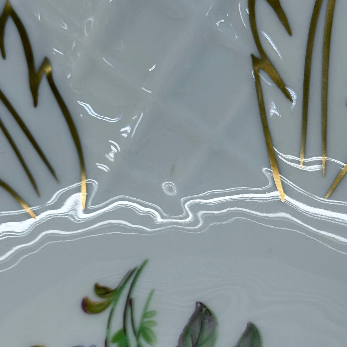 Reichenbach Floral Porcelain Footed Bowl 1970s