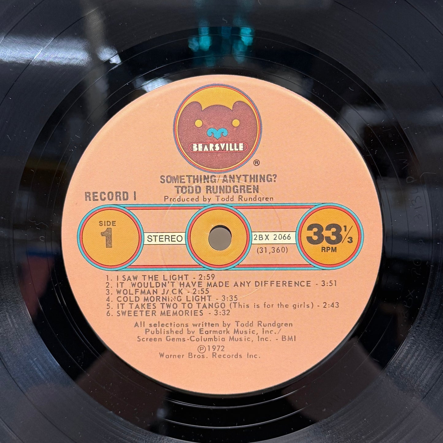 Todd Rundgren Something/Anything? Vinyl Record LP 1972 #2BX 2066