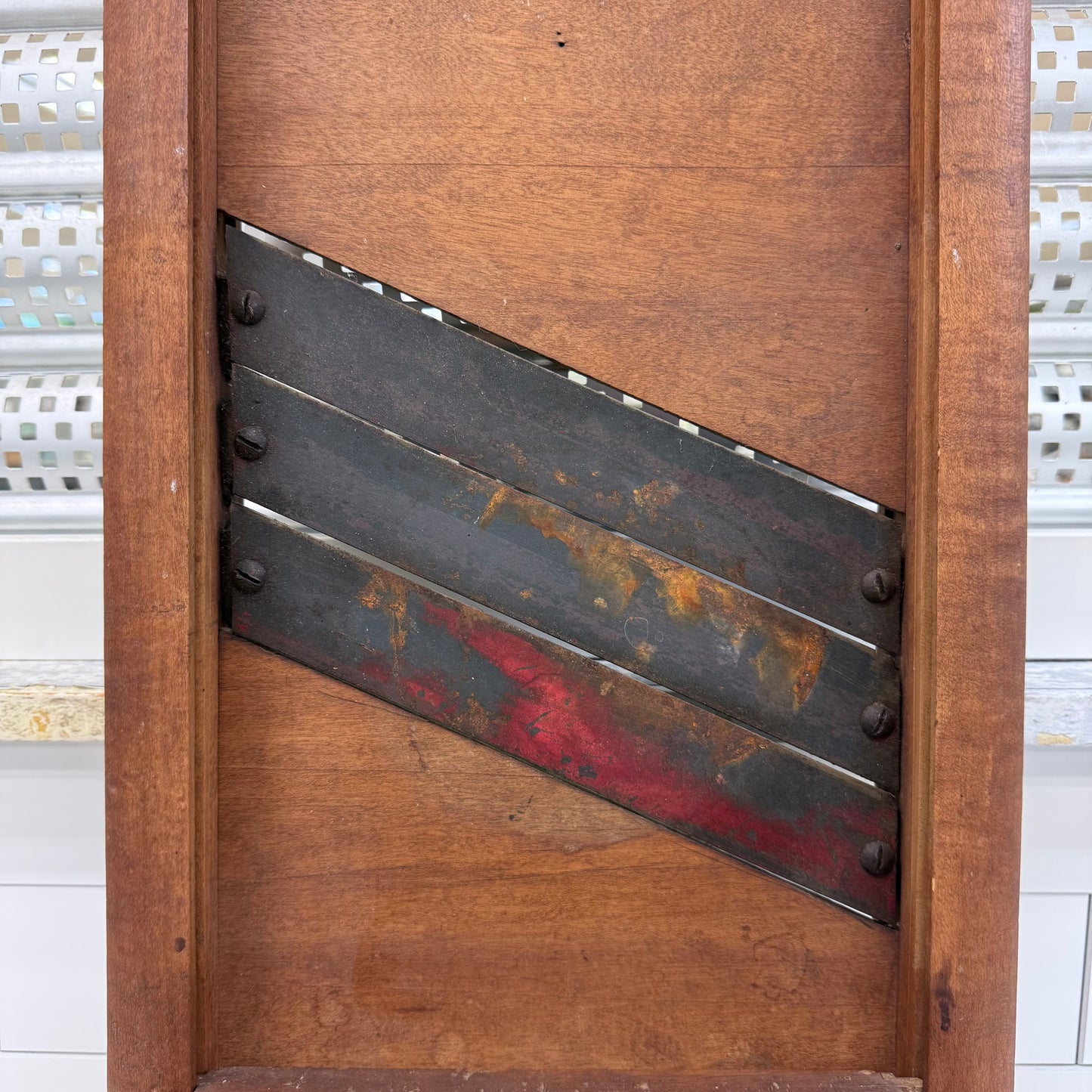 Antique Kraut Cutter Cabbage Slicer with Collection Box