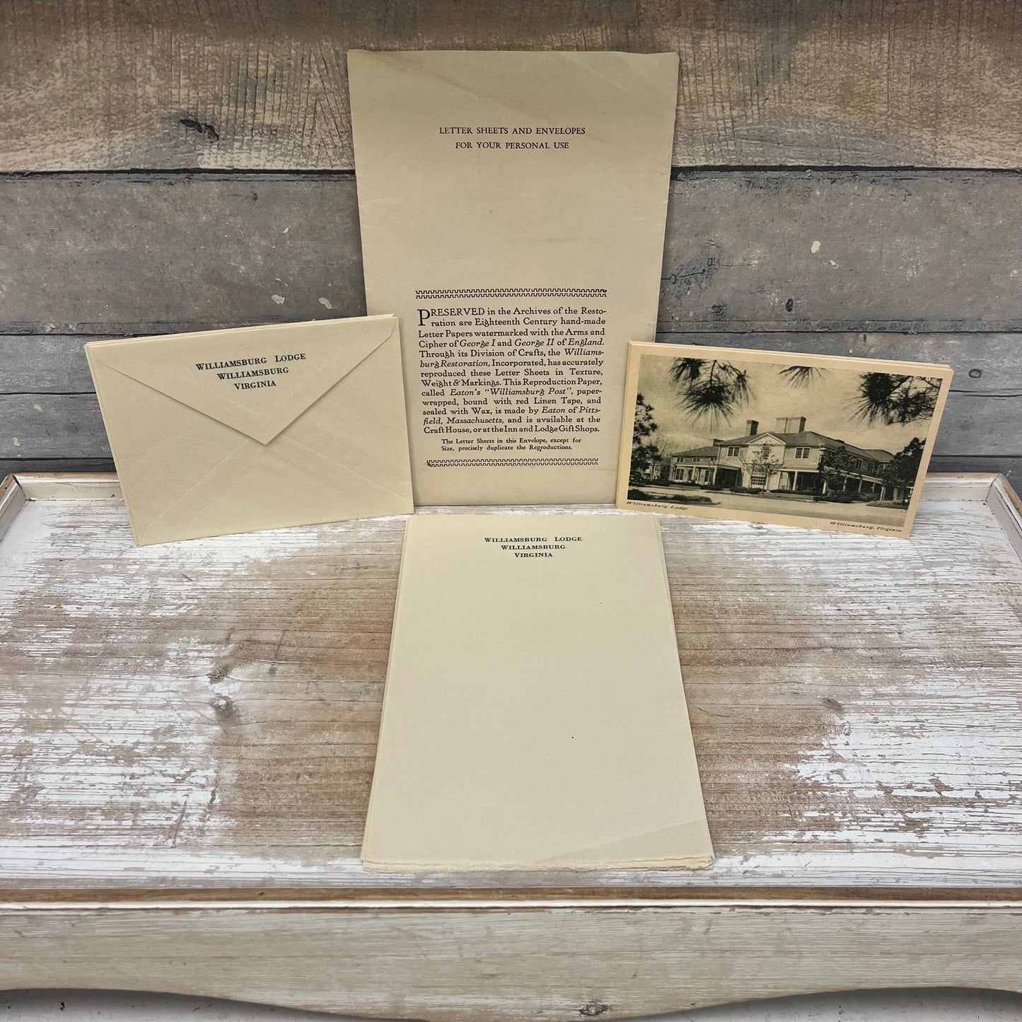 Williamsburg Lodge Postcard Set of 14, 1950s