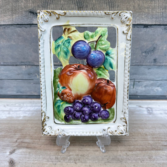 Ucagco Embossed Fruit Ceramic Wall Plaque