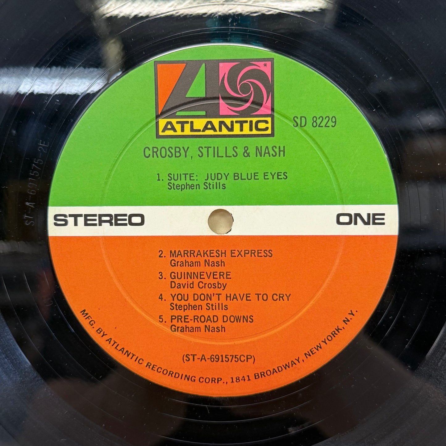 Crosby, Stills & Nash Self Titled Vinyl Record LP 1969 #SD 8229
