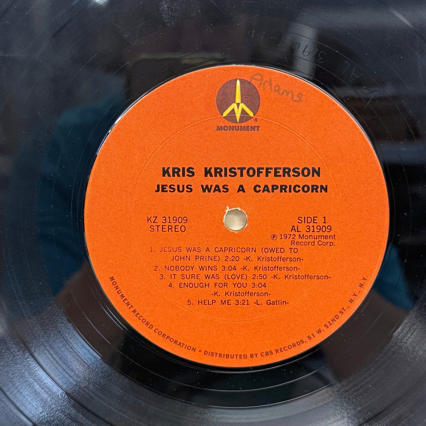 Kris Kristofferson Jesus Was a Capricorn Vinyl Record LP 1972 #KZ-31909