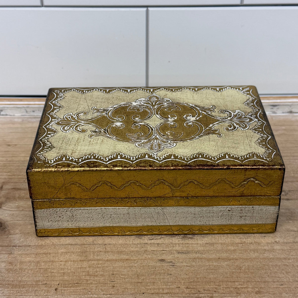 Italian Florentine Giltwood Desk Organizer Set