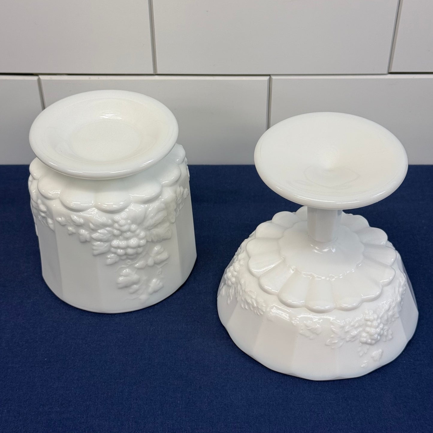Westmoreland Milk Glass Compote & Canister