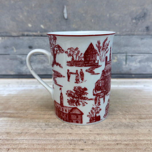 Colonial Williamsburg Townscape Toile Porcelain Mugs, Set of 6