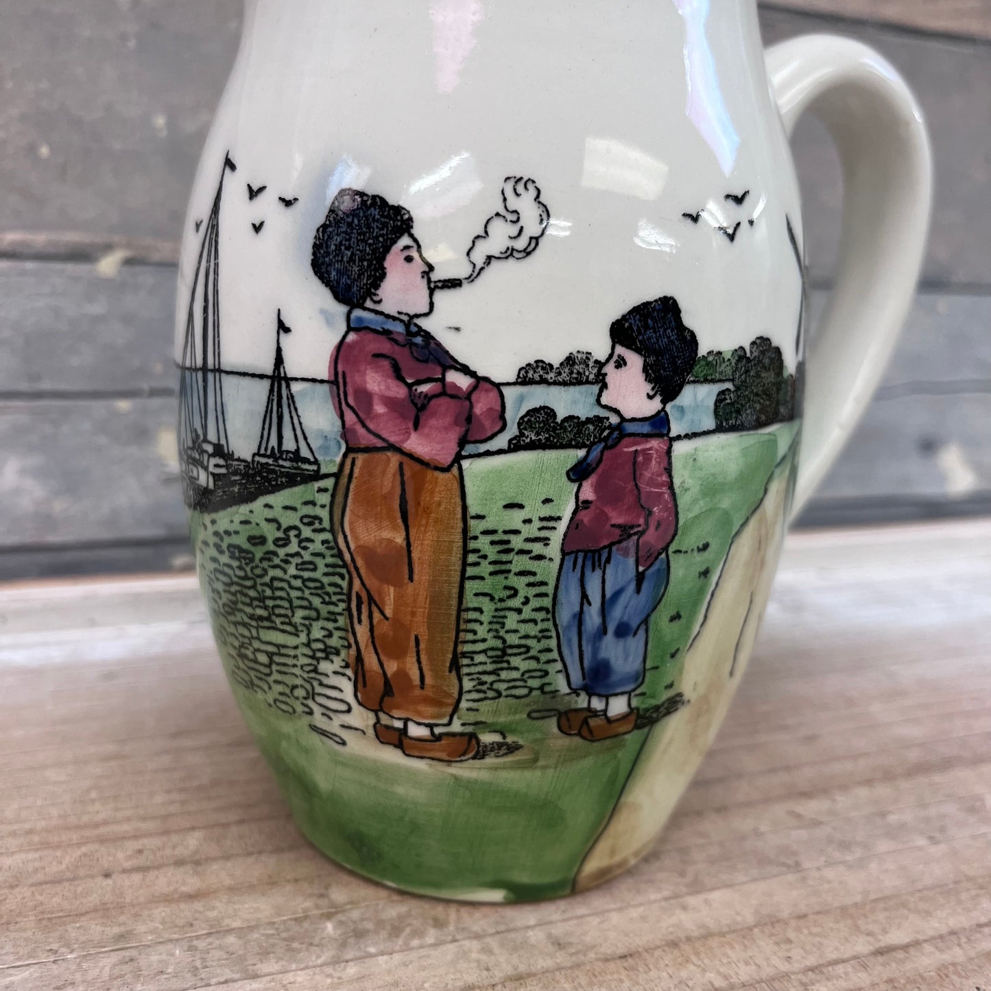 G.S. Zell Hand Painted Ceramic Pitcher