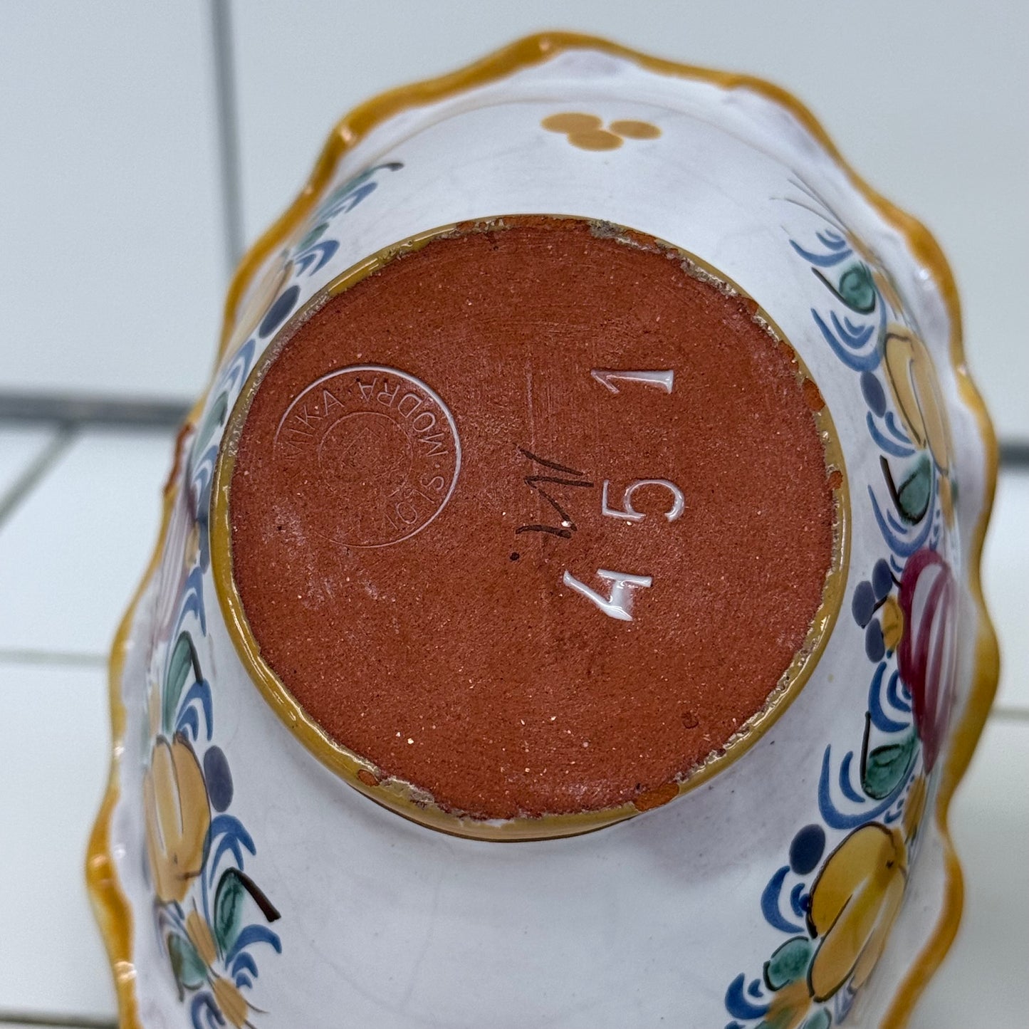 European Hand Painted Pottery Lot Quimper Modra Portugal Set of 5
