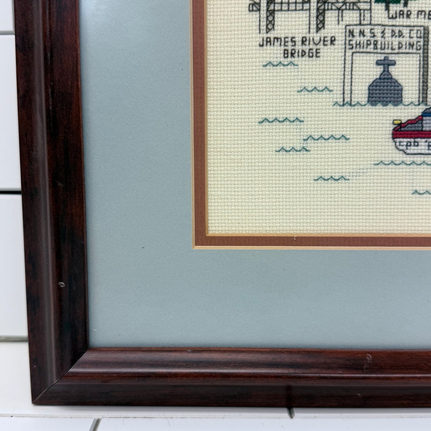 Hampton Roads Newport News Virginia Cross Stitch Map 1985