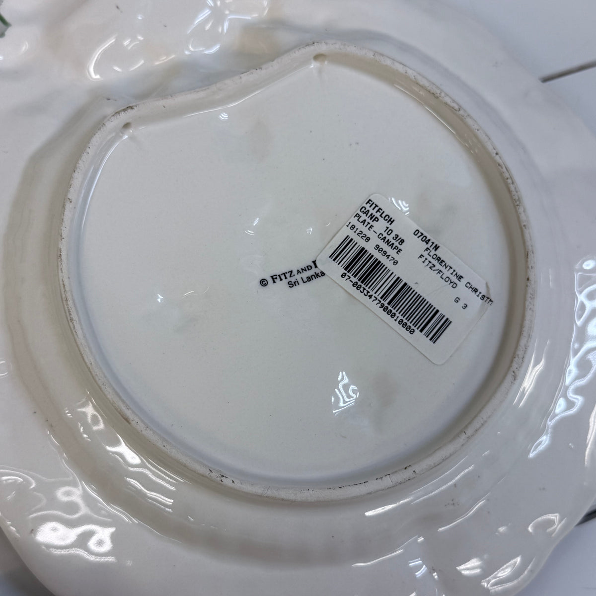 Fitz and Floyd Florentine Christmas Canapé Plates Set of 2