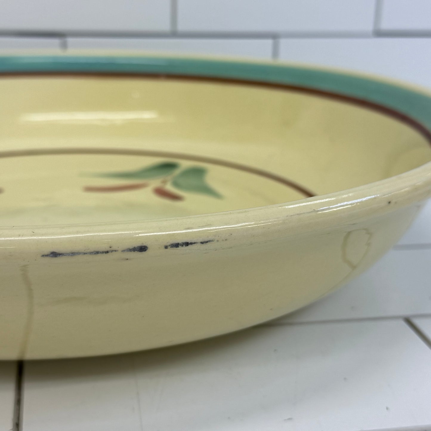 Robinson Ransbottom Floral Stoneware Bowl 1950s