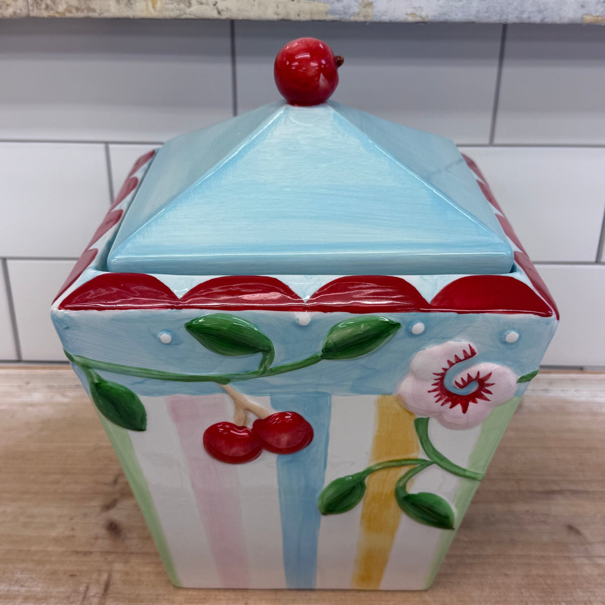 Mary Engelbreit Sakura Cherry Blossom Ceramic Canister