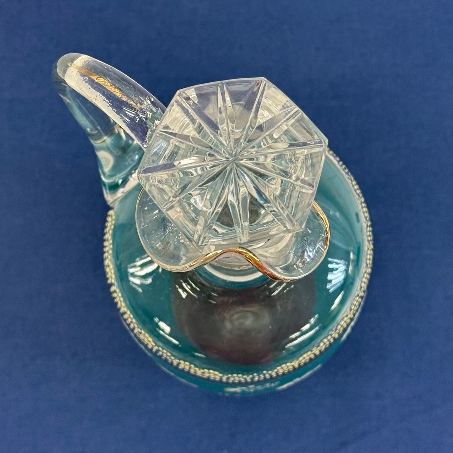 Frosted Glass Decanter & Cordial Set Mid-Century Drinkware