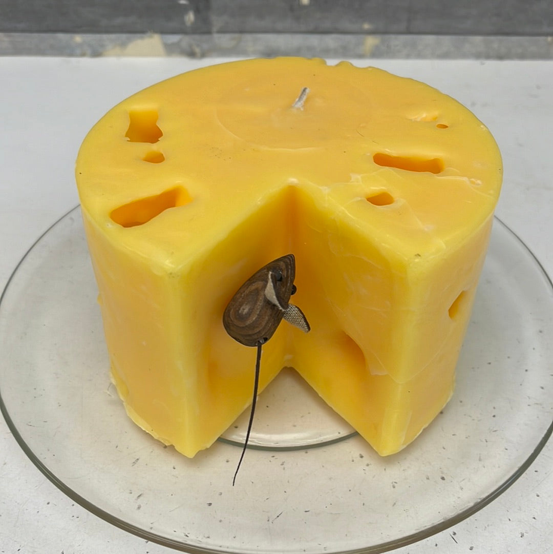 Adorable Cheese Block Candle with Cheese Board