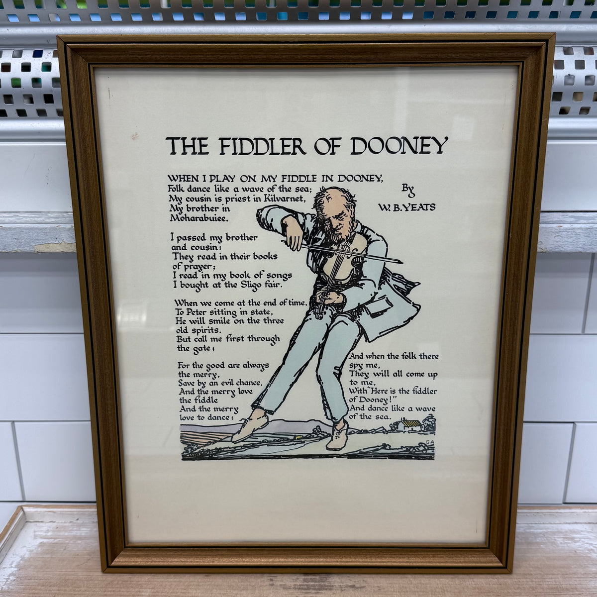 W. B. Yeats The Fiddler of Dooney Framed Irish Poetry Art Print