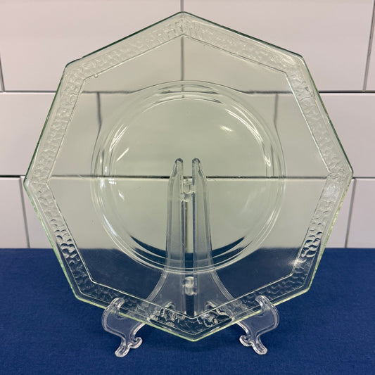Uranium Glass Plates Set of 2 Vintage 1930s
