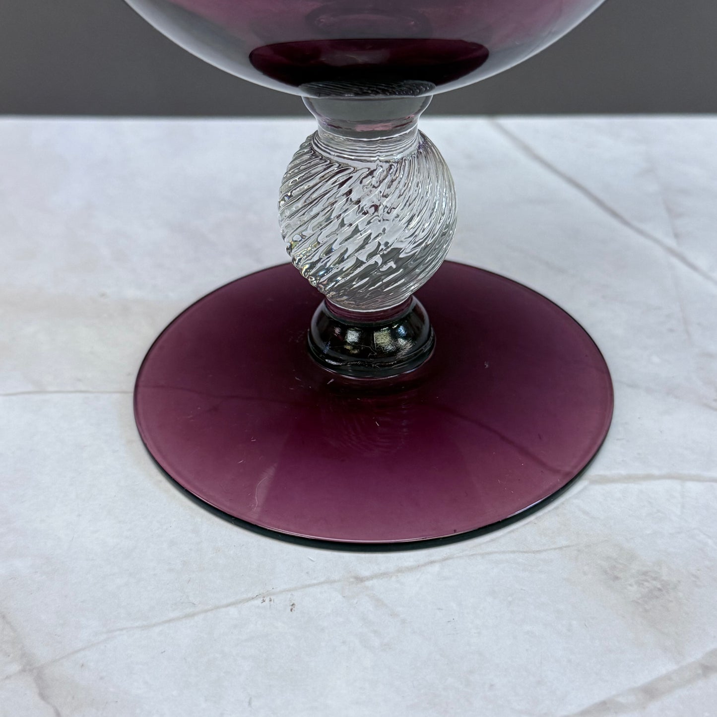 Cambridge Glass Amethyst Ivy Ball Vase