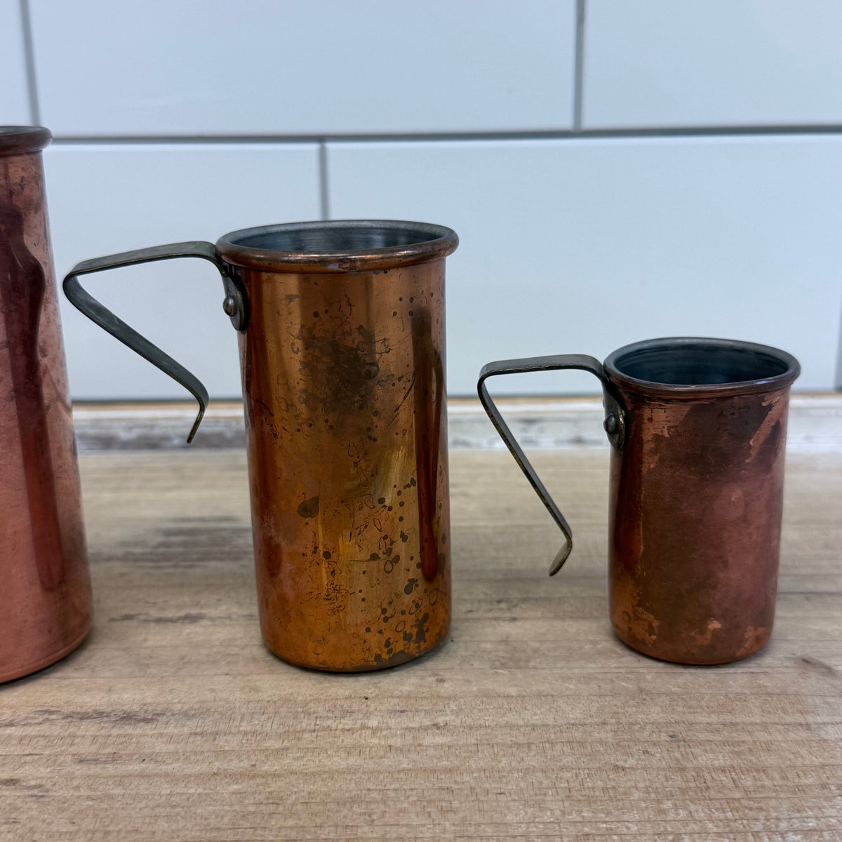 Copper Nesting Measuring Cups Set of 4 Rustic Kitchen