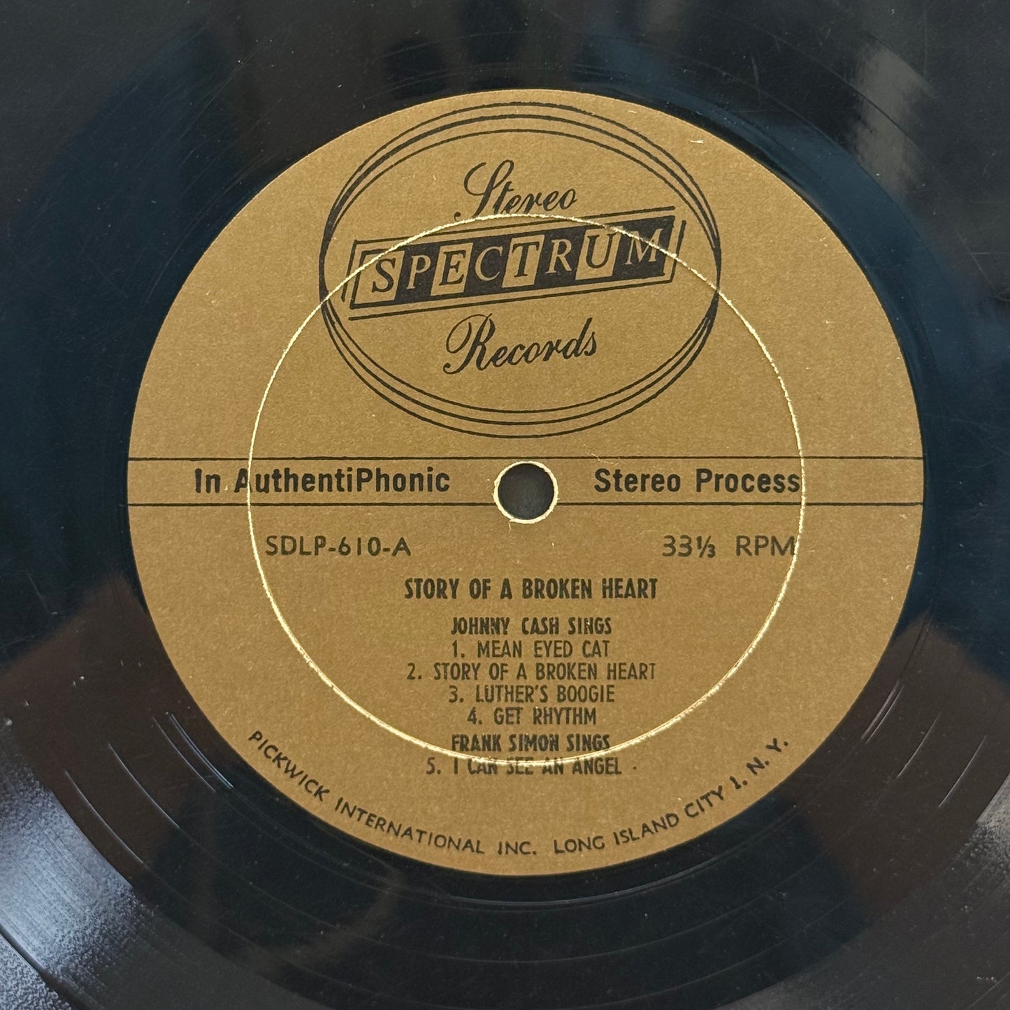 Johnny Cash Story of a Broken Heart Vinyl Record LP 1962 #SDLP-610