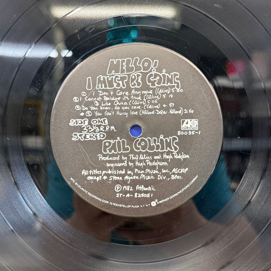 Phil Collins Hello I Must Be Going Vinyl Record 1982 LP