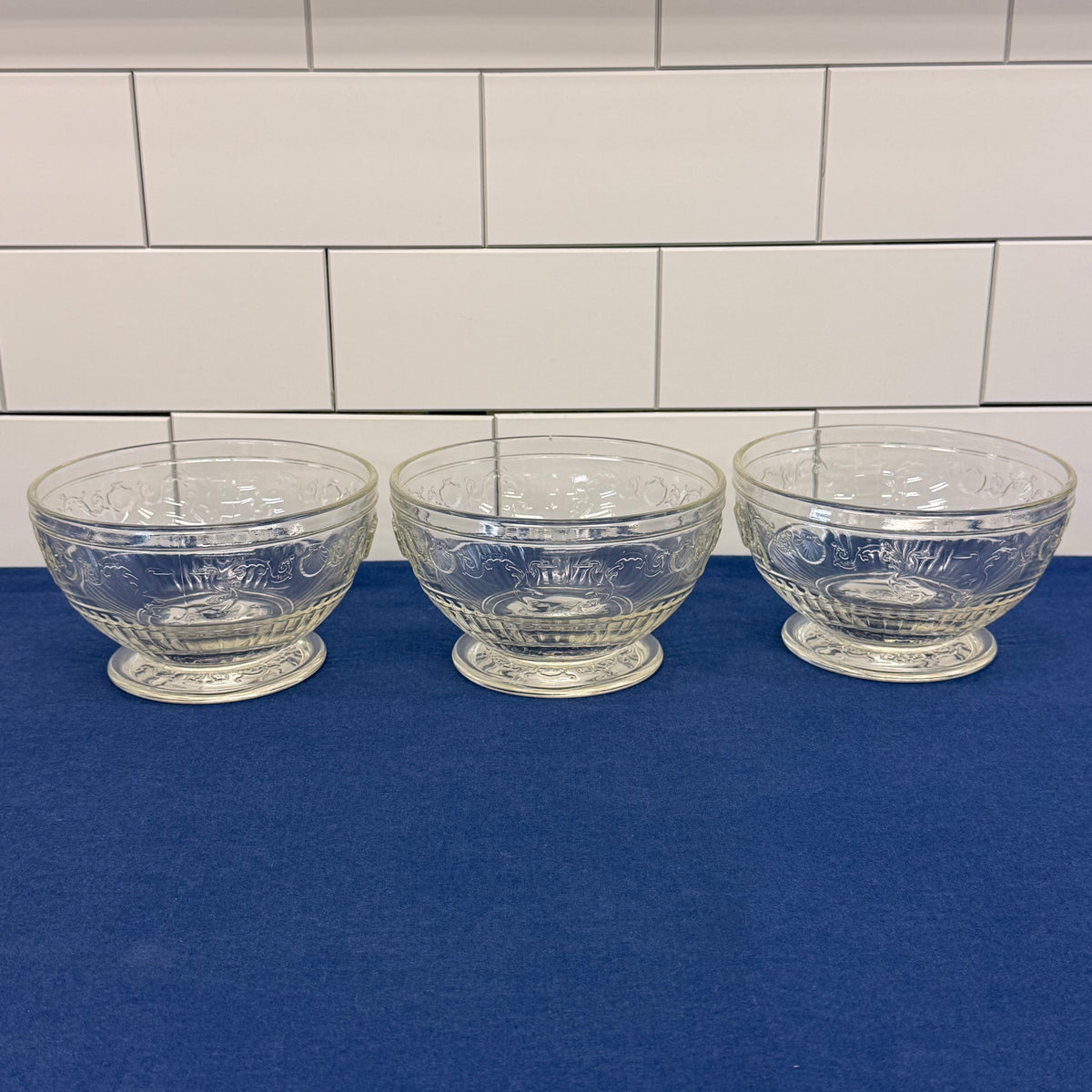 La Rochère Versailles Footed Glass Dessert Bowls Set of 3