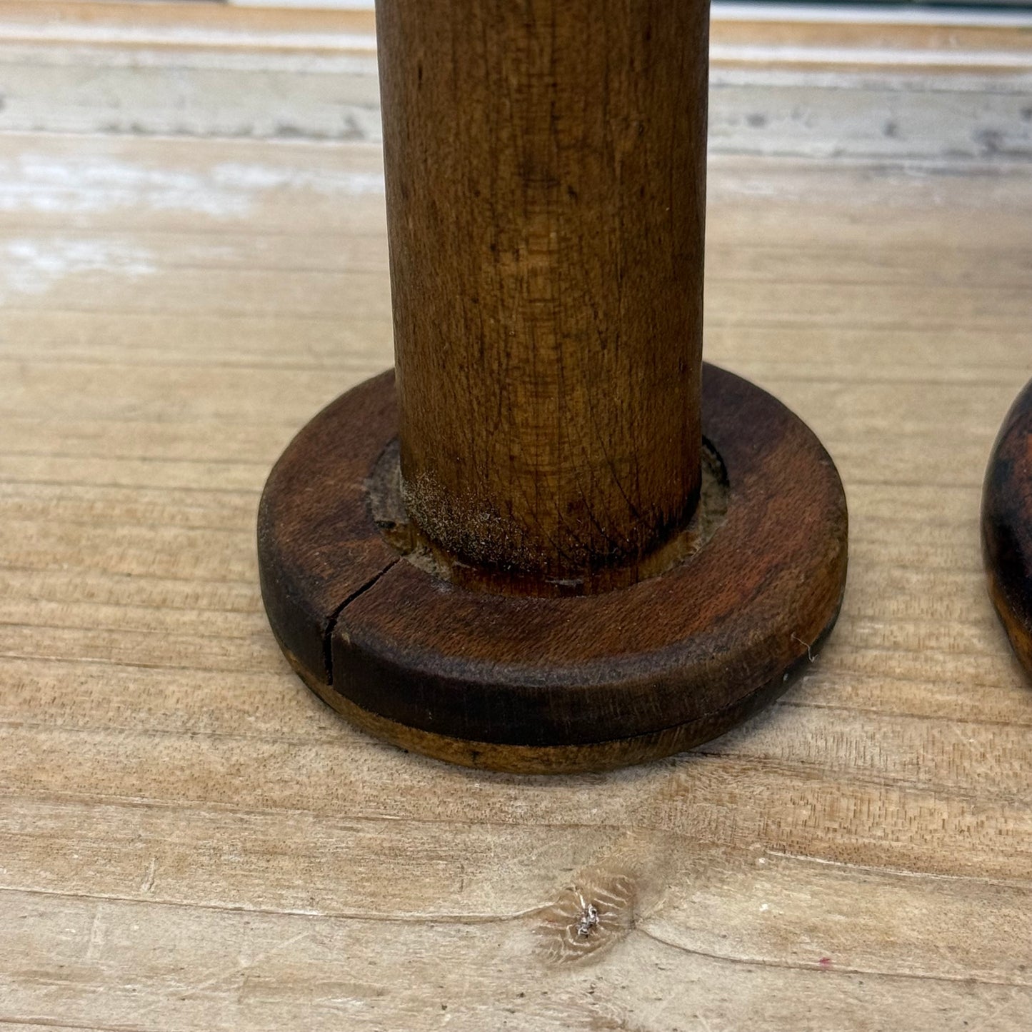 Wooden Textile Mill Bobbins Thread Spools Lot of 5