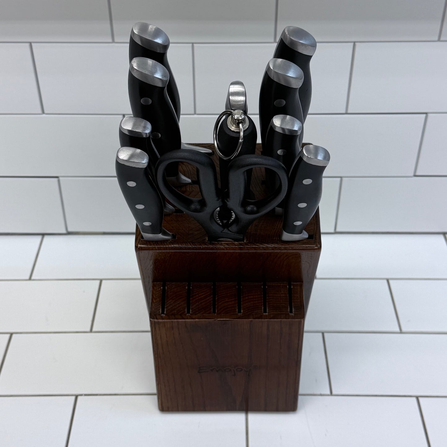 Emojoy Knife Set with Block Set of 12 High Carbon Steel