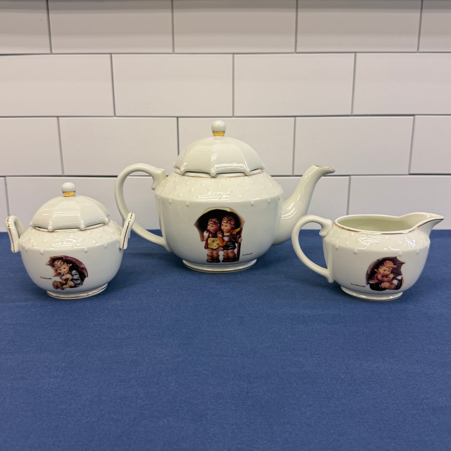 Danbury Mint Hummel Stormy Weather Porcelain Tea Set