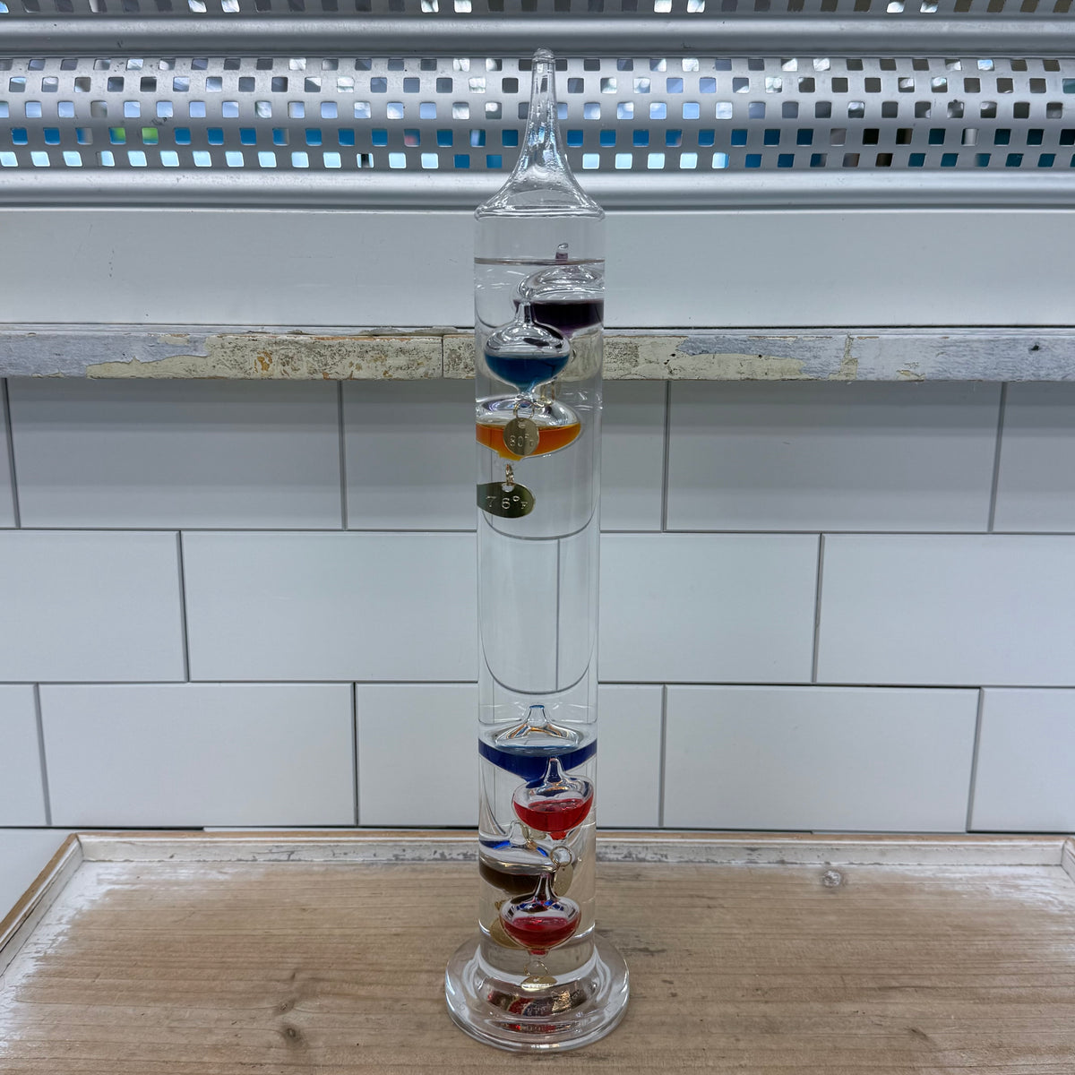 Galileo Thermometer 15 Inch Colorful Floating Glass Bulbs