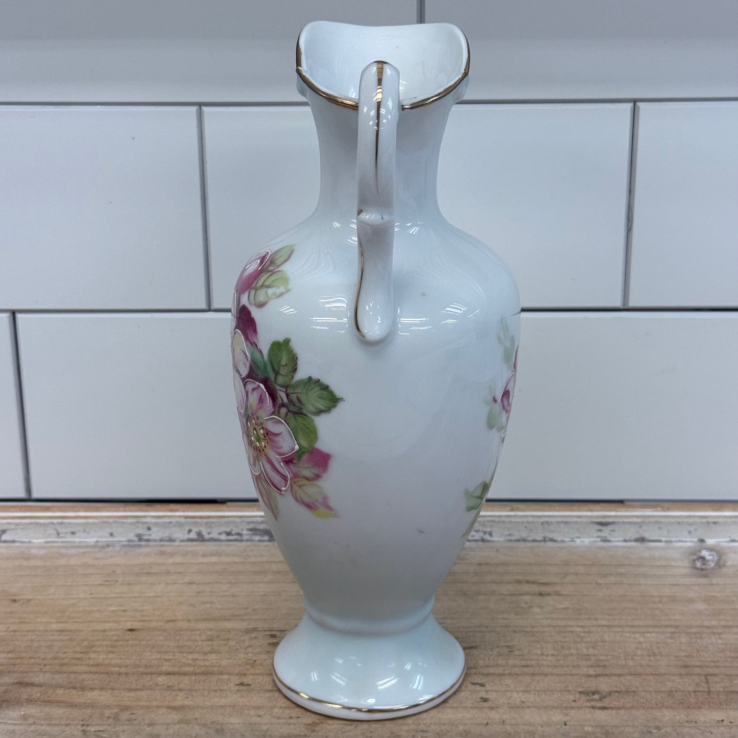 Arnart Creations Floral Gilded Porcelain Pitcher 1950s