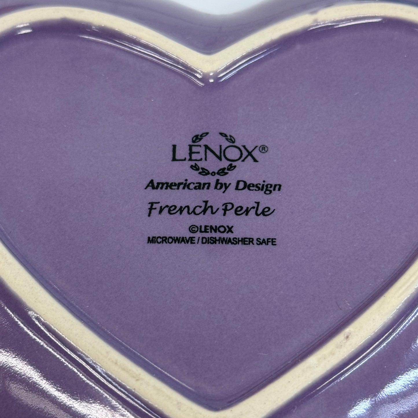 Lenox French Perle Heart Shaped Dishes Purple Blue Set of 2