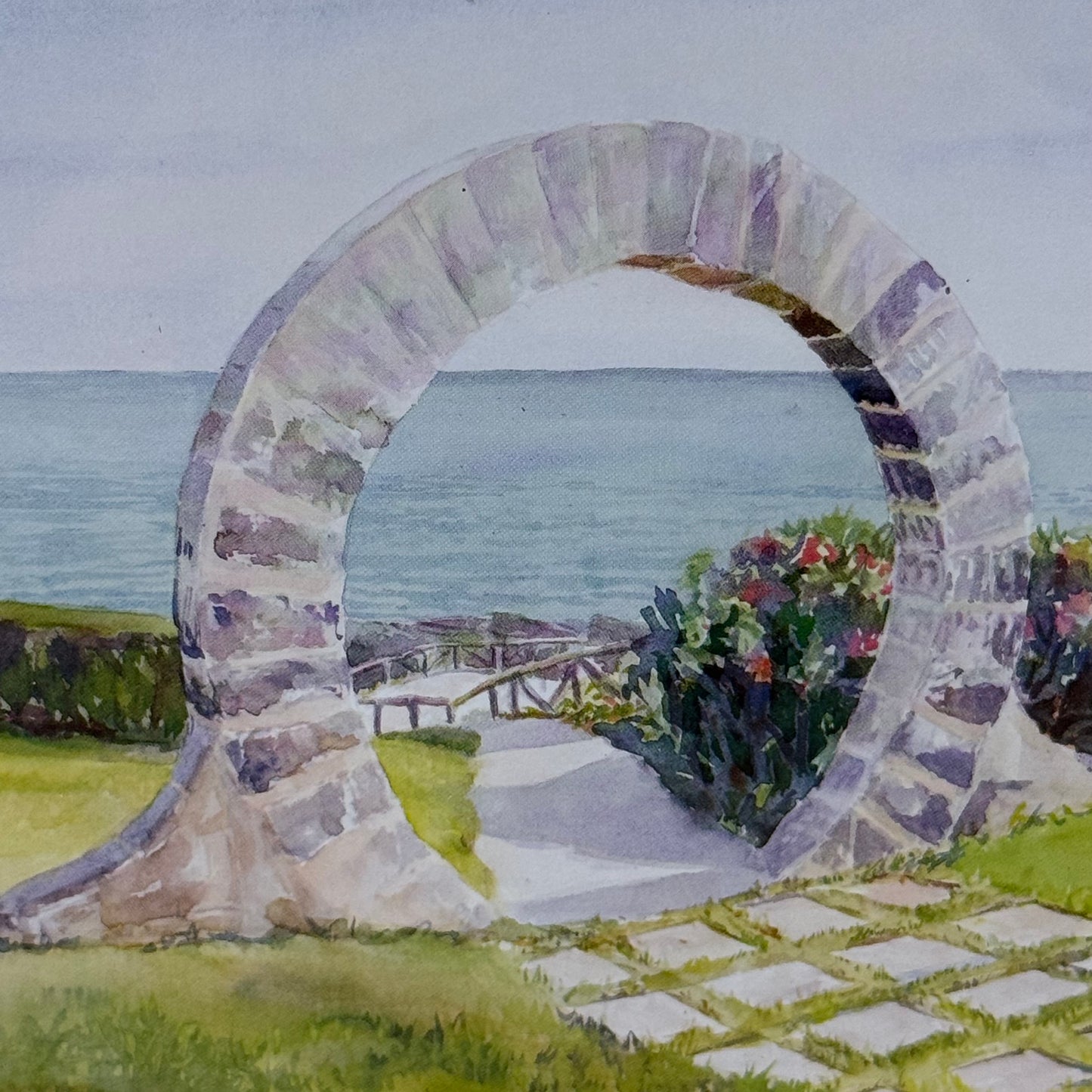 Diana Amos Moongate at Honeymoon Point Signed Print 1999