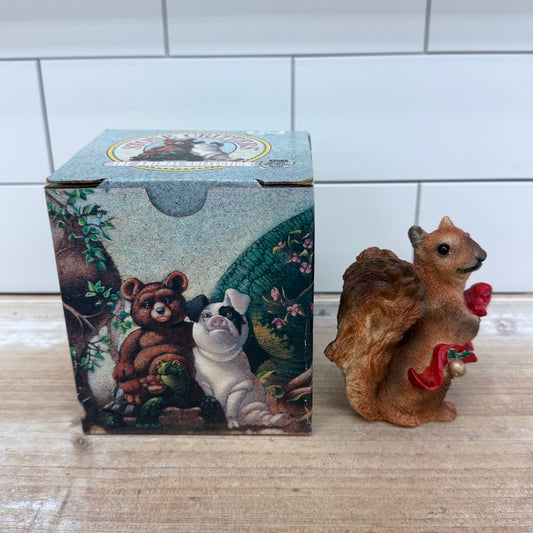 Stone Critters Holiday Squirrel Figurine, 1989