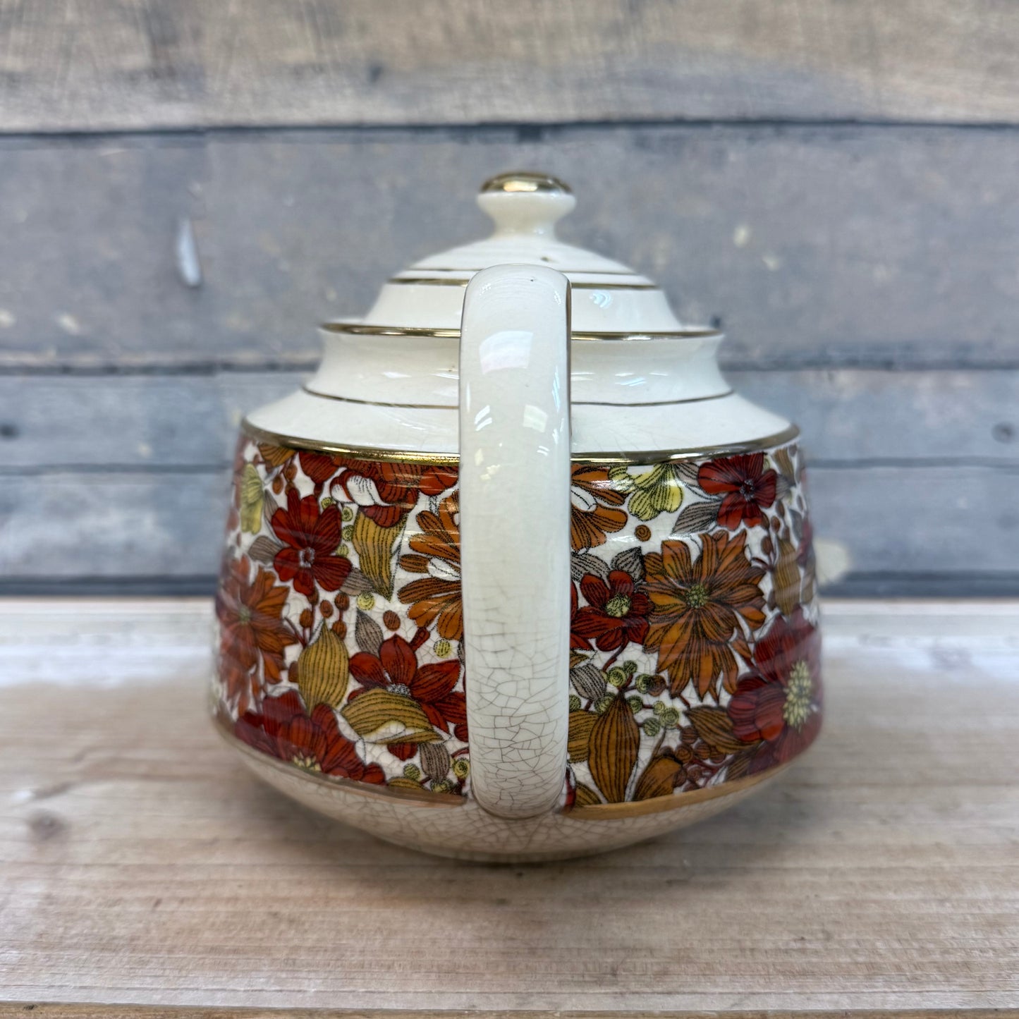 Sadler Floral Porcelain Teapot, Rare Pattern 1940s