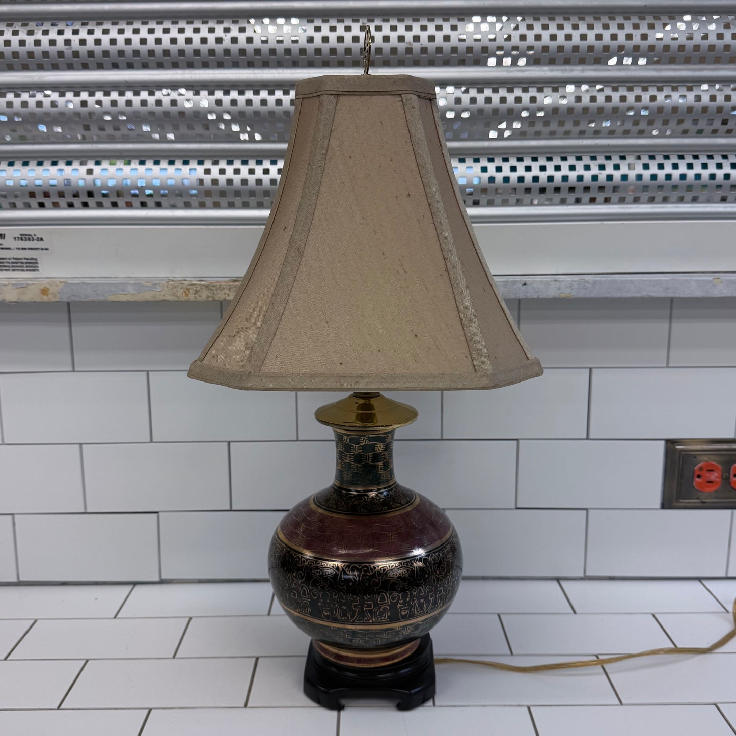 Chinoiserie Table Lamp Mid Century Hollywood Regency