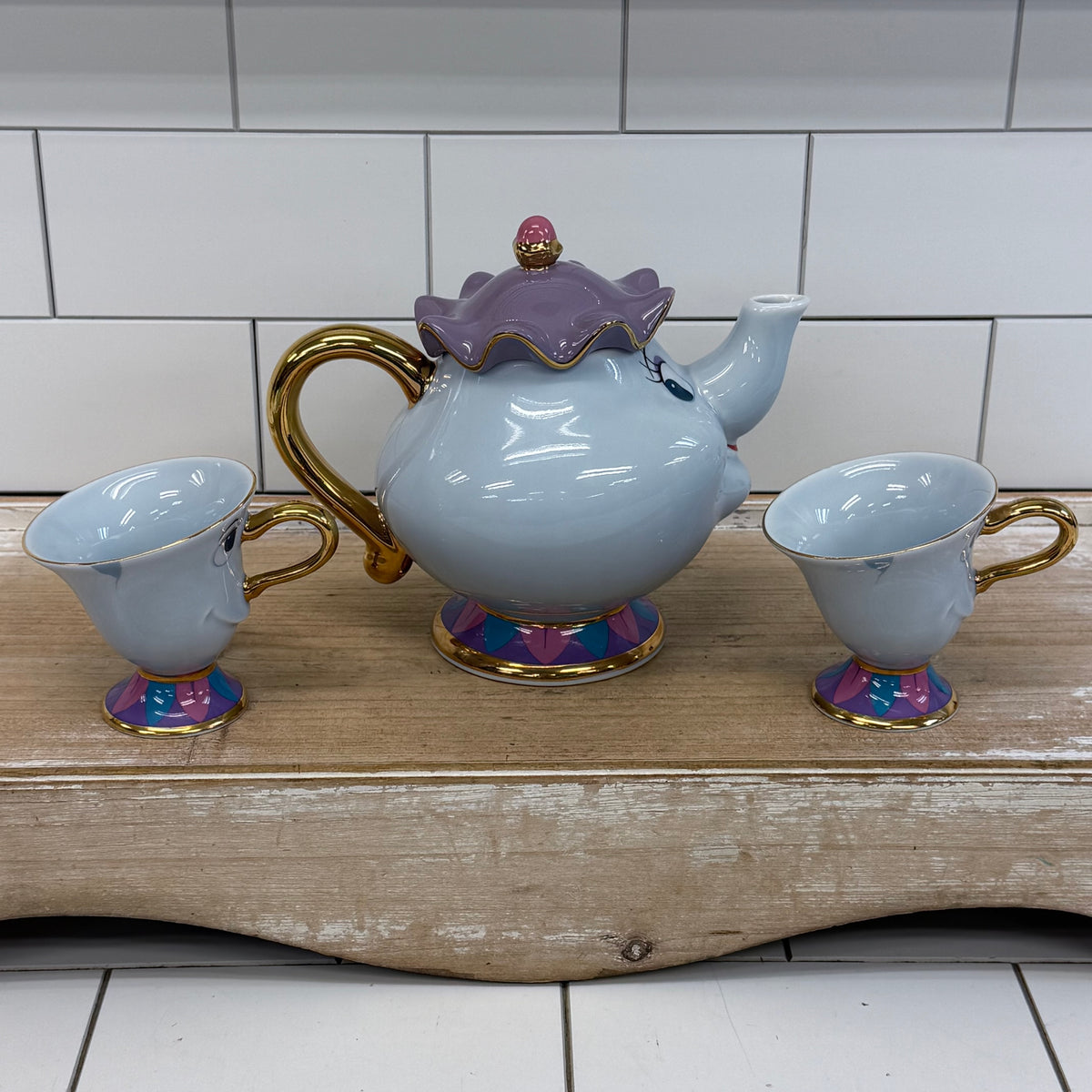 Tokyo Disneyland Mrs. Potts & Chip Porcelain Tea Set of 3