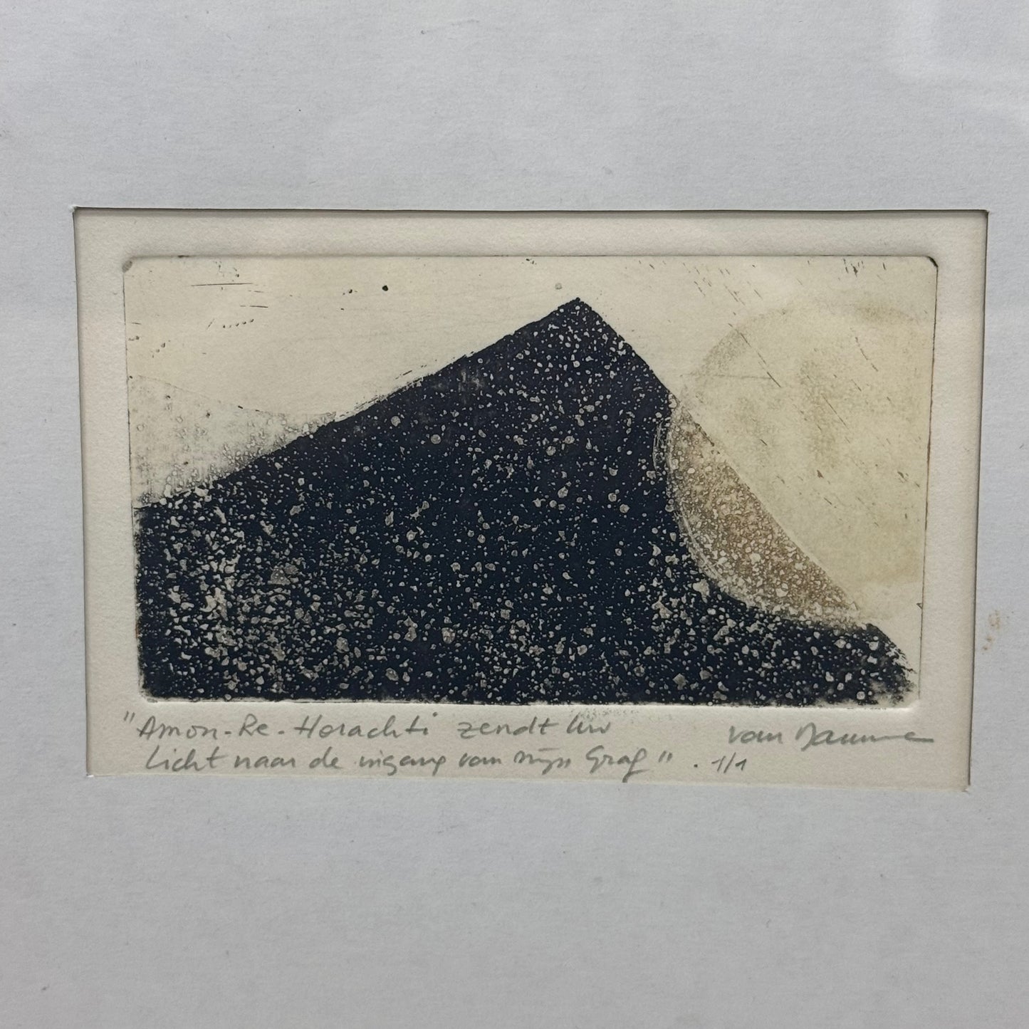 Original Etching Egyptian Book of the Dead Inspired Signed
