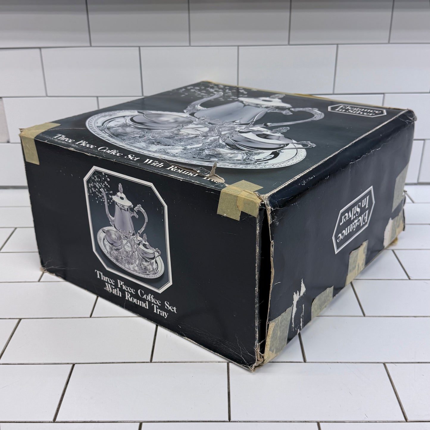 Vintage Silverplate Coffee Tea Service Set with Tray Box