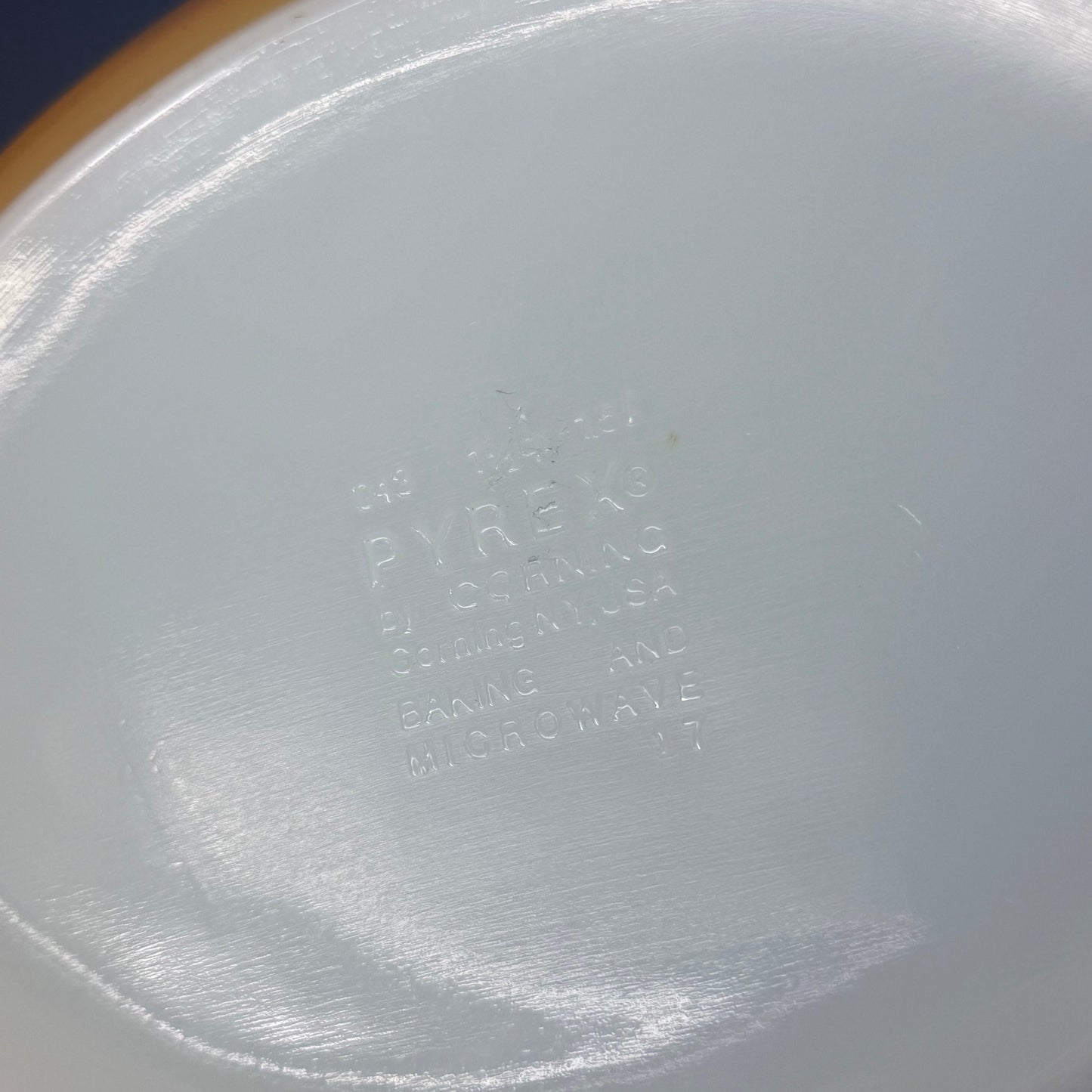 Pyrex White & Orange Nesting Mixing Bowls Milk Glass Set of 2